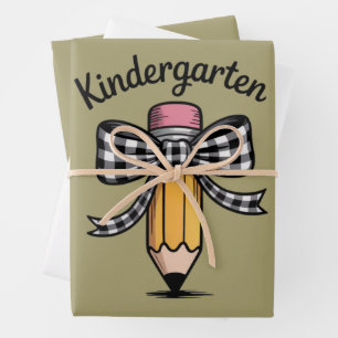 Kokette Bleistift-Schleife Kindergarten-Lehrer Sch Geschenkpapier Set