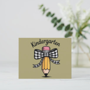 Kokette Bleistift-Schleife Kindergarten-Lehrerin S Karte