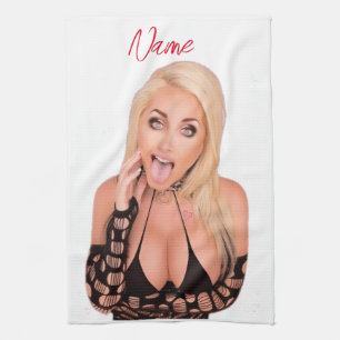 Kokette blonde Thunder_Cove Geschirrtuch