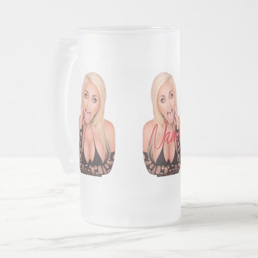 Kokette blonde Thunder_Cove Mattglas Bierglas (Vorderseite Links)