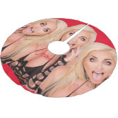 Kokette blonde Thunder_Cove Polyester Weihnachtsbaumdecke (Schrägansicht)