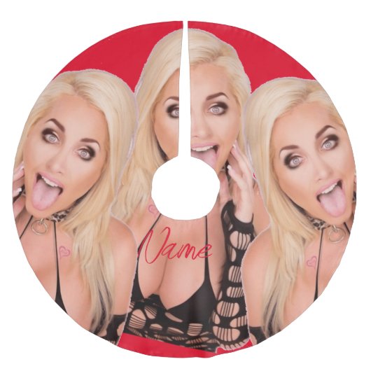 Kokette blonde Thunder_Cove Polyester Weihnachtsbaumdecke (Vorderseite)