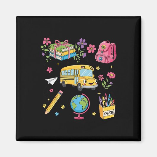 Kokette Blume Erster Tag im Kindergarten Magnet (Vorne)