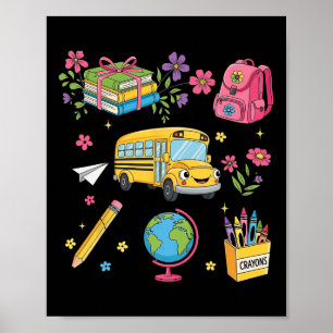 Kokette Blume Erster Tag im Vorschul-Kindergarten Poster