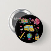 Kokette Blumen Ersttag im Kindergarten Button (Vorne & Hinten)