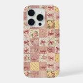 Kokette Blumen-Patchwork-Decke Frühjahrsblumen-Sch iPhone Hülle (Rückseite)
