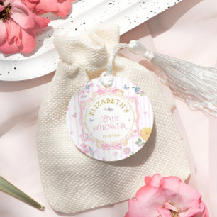 Kokette Blumen-Schleife Baby Mädchen Shower Dankes Geschenkanhänger