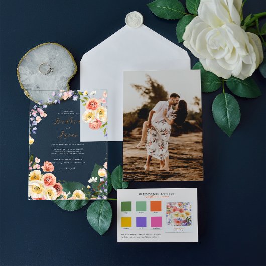 Kokette Blumenwiese | Sommerhochzeit Acryleinladungen