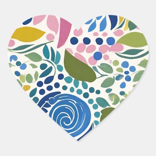 Kokette Blüte, gestrichen Herz-Aufkleber (Vorderseite)