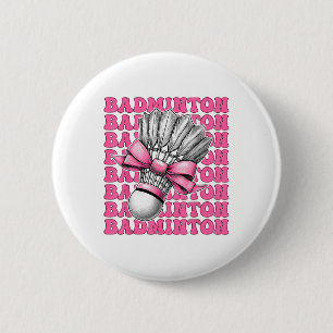 Kokette Bogen Badminton Spielerin Shuttle Mädchen Button