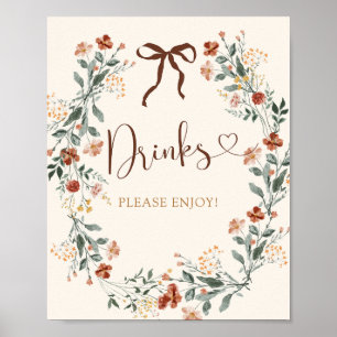 Kokette Bogen Herbst Wildblumen Brautparty Poster