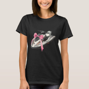 Kokette Bogen Jet Ski Jet Skiing Mädchen Mutter Ro T-Shirt