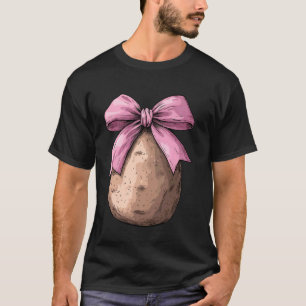 Kokette Bogen Kartoffel Kartoffeln Mädchen Mutter  T-Shirt