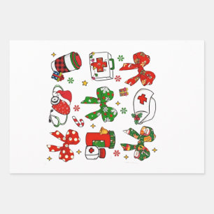 Kokette Bogen Krankenschwester Weihnachten Kranken Geschenkpapier Set