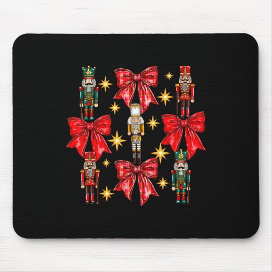 Kokette-Bogen-Nussknacker-Weihnachten-Frohe Weihna Mousepad (Vorne)