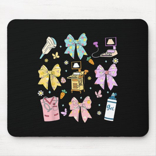 Kokette Bogen-Sonografin Ostern Ultraschall-Techni Mousepad (Vorne)