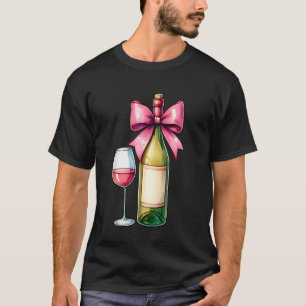 Kokette Bogen Wein Trinken Trinker Rosa Muttertag T-Shirt