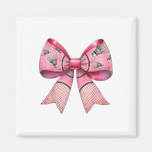 Kokette Bogenband Federball Schläger Pink  Magnet