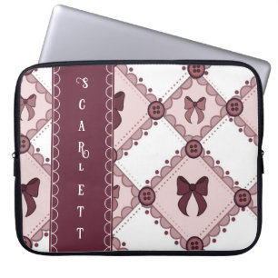 Kokette Burgunder-Schleife Laptopschutzhülle
