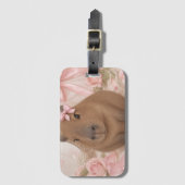 Kokette Capybara rosa Gepäckanhänger (Vorderseite Vertikal)