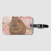 Kokette Capybara rosa Gepäckanhänger (Vorderseite (Horizontal))
