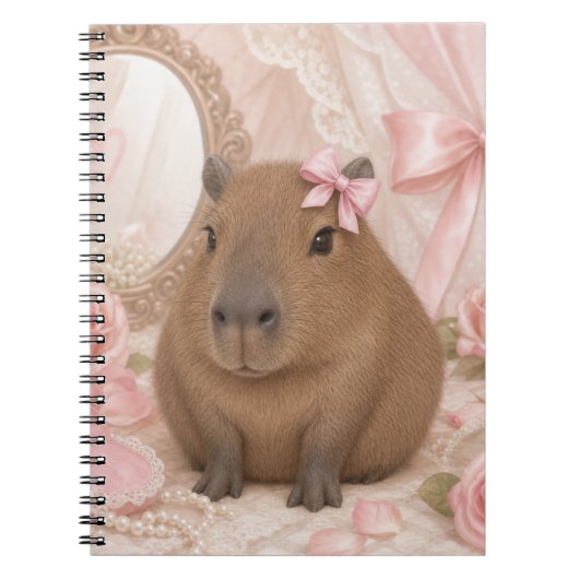 Kokette Capybara rosa Schleife  Notizblock (Vorderseite)