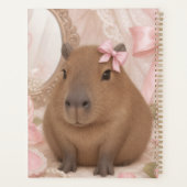 Kokette Capybara rosa Schleife  Planer (Rückseite)