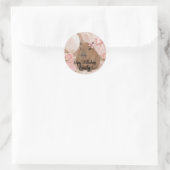 Kokette Capybara rosa Schleife Runder Aufkleber (Tasche)