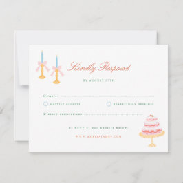 Kokette Charm Handgemalte Hochzeits-RSVP RSVP Karte