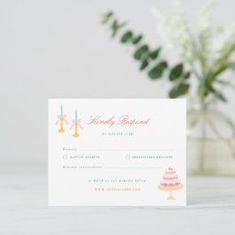 Kokette Charm Handgemalte Hochzeits-RSVP RSVP Karte