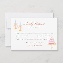 Kokette Charm Handgemalte Hochzeits-RSVP RSVP Karte