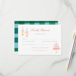 Kokette Charm Handgemalte Hochzeits-RSVP RSVP Karte