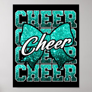 Kokette Cheer-Bow-Girl Frauen Cheerleader Spieltag Poster