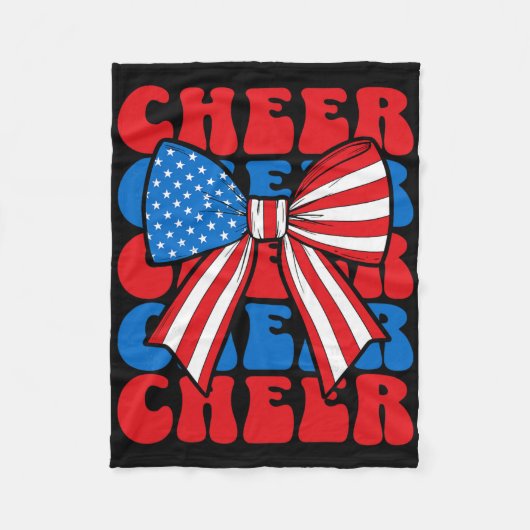 Kokette Cheer-Schleife Sport Cheerleader USA Ameri Fleecedecke (Vorderseite)