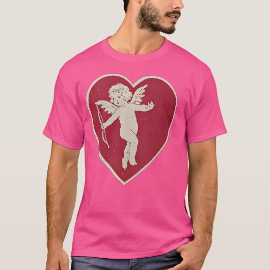 Kokette Cherub Herz T-Shirt (Vorderseite)
