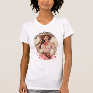 Kokette Cowgirl Western Modeporträt T-Shirt