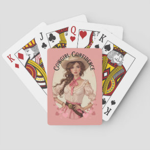 Kokette Cowgirl-Westernmode-Porträt Spielkarten
