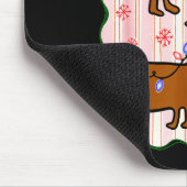 Kokette Dachshund Durch Den Schnee, Retro Weihnach Mousepad (Ecke)