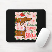 Kokette Dachshund Durch Den Schnee, Retro Weihnach Mousepad (Mit Mouse)