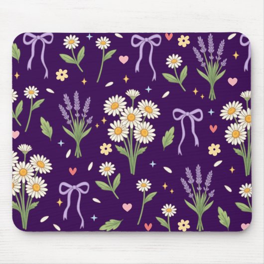 Kokette Daisy und Lavendel Mousepad (Vorne)