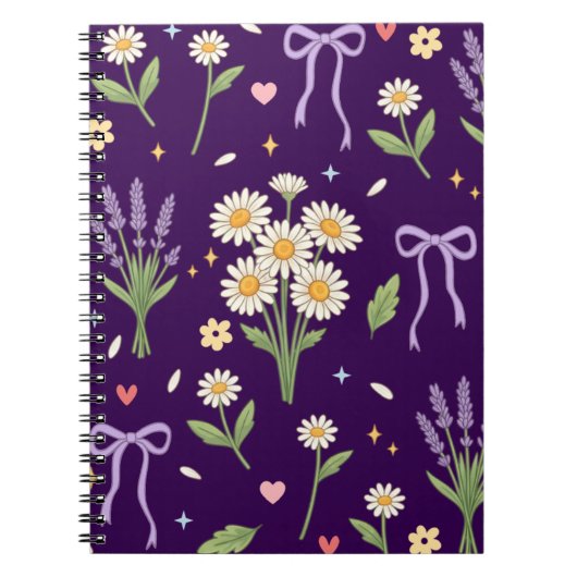 Kokette Daisy und Lavendel Notizblock (Vorderseite)