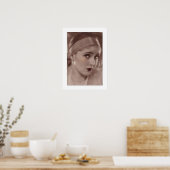 kokette Deco-Frau mit Stirnband Poster (Küche)