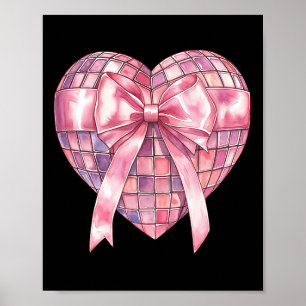 Kokette Disco Herz Rosa Valentinstag Girly Valenti Poster