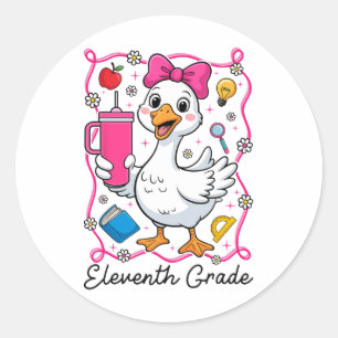 Kokette dumme Gans 11. Klasse Mädchen 1. Tag O Runder Aufkleber