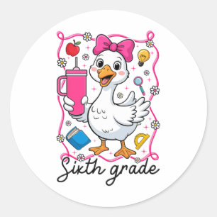 Kokette dumme Gans 6. Klasse Mädchen 1. Tag Runder Aufkleber