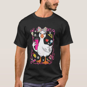 Kokette Dumme Gans Prep Floral Lehrerin Zurück Zur T-Shirt