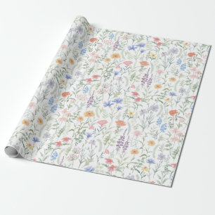 Kokette feminine Blumenwiese Geschenkpapier