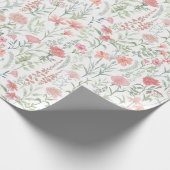 Kokette feminine pinke Wildblumenwiese Geschenkpapier (Ecke)