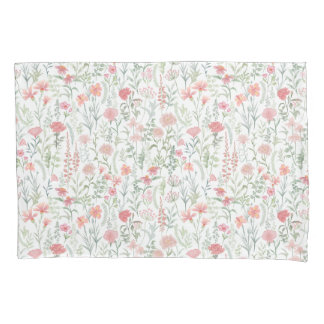 Kokette feminine rosa Wildblumenwiese Kissenbezug