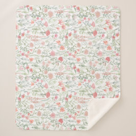 Kokette feminine rosa Wildblumenwiese Sherpadecke